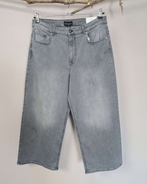 Only Adison High Waist Wide Crop Jeans Medium Grey Denim