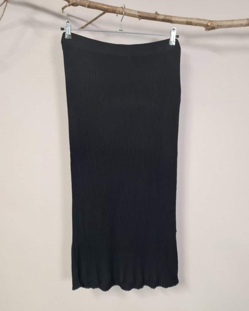 Only Mila Lang Strikket Nederdel Sort Lg:90 Vejl. 249,95