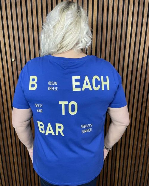 Alternative view of Only Celia O-Neck Blå Boxy T-Shirt M/Tekst BM: S:120 M:130 L:140 XL:150 Lg:75 Vejl. 199,95