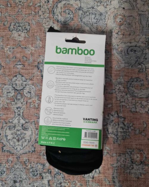 Bambus strømpe 3-pack sort