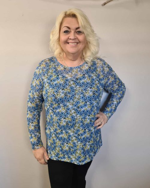 Cassiopeia Britta Mesh Bluse Blå Combi Vejl.249,95 1