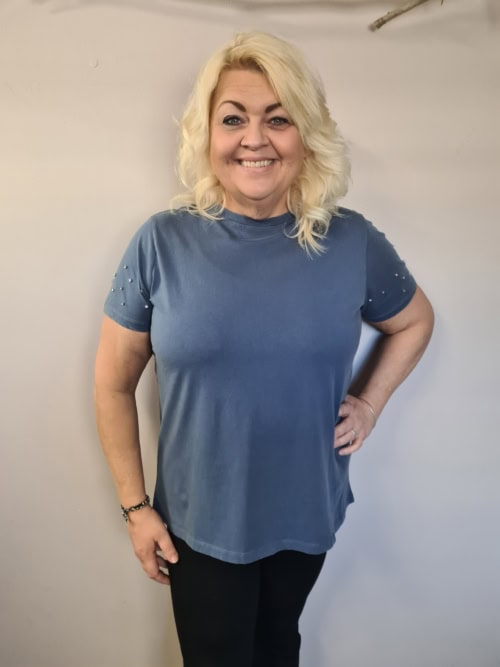 Only Len O-Neck T-Shirt M-Sten Blå