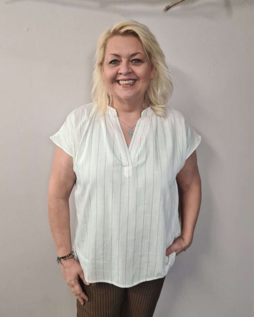 Only Lucila Stribet Top Off-White-Brun