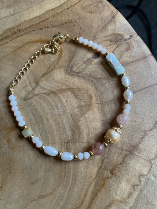 Vanting Armbånd M/sten+perler rosa  Vejl.149,95