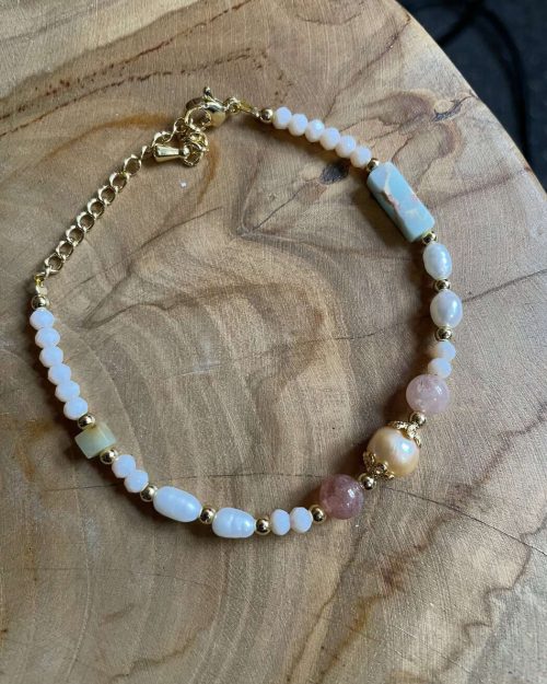 Vanting Armbånd M/sten+perler rosa  Vejl.149,95