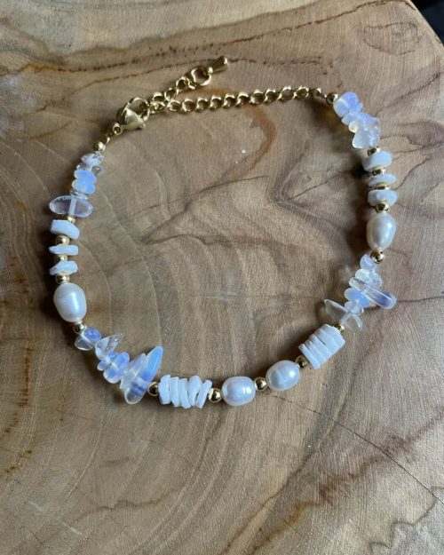 Vanting Armbånd M/sten+perler hvid  Vejl.149,95