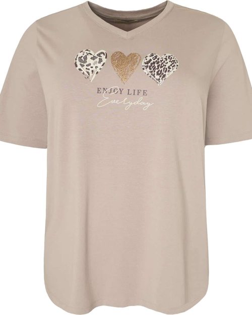 Cassiopeia Maritta T-Shirt M/Hjerte Latte Combi BM: S:120 M:130 L:140 XL:150 Lg:75 Vejl. 199,95
