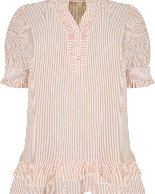 Cassiopeia Nelan Bluse Stribet Peach Combi BM: S:120 M:130 L:140 XL:150 Lg:80 Vejl. 349,-