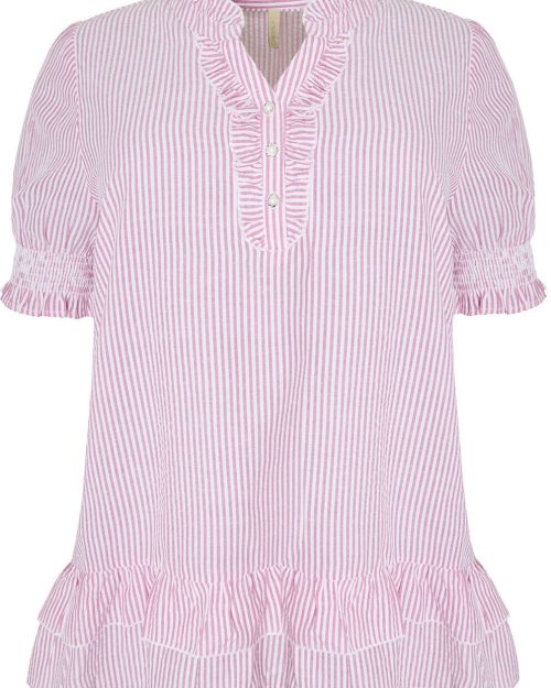 Cassiopeia Nelan Bluse Stribet Pink Combi BM: S:120 M:130 L:140 XL:150 Lg:80 Vejl. 349,-