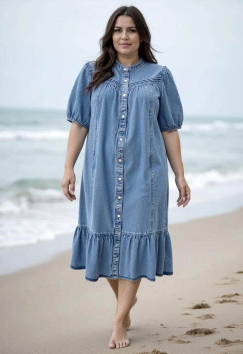 Cassiopeia Jetesse Denim Kjole Light Blue Wash BM: S:120 M:130 L:140 XL:150 Lg:110 Vejl. 449,-