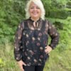 Only Tessa skjorte sort m/blomster BM: 46:120 48:125 50:130 52:135 54:140 Lg:70 Vejl.279,95