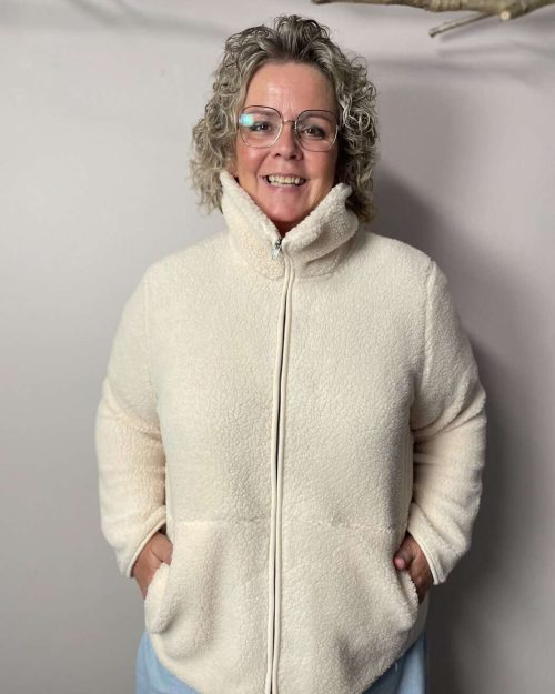 Wasabi Nettie 2 Bamse Cardigan M/Lynlås Creme BM: S:130 M:140 L:150 XL:160 LG:75 Vejl. 399,95