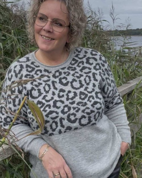 Alternative view of Only Jade Strik Pullover M/Dyreprint Grå BM: S:130 M:140 L:150 XL:160 LG:75 Vejl.299,95
