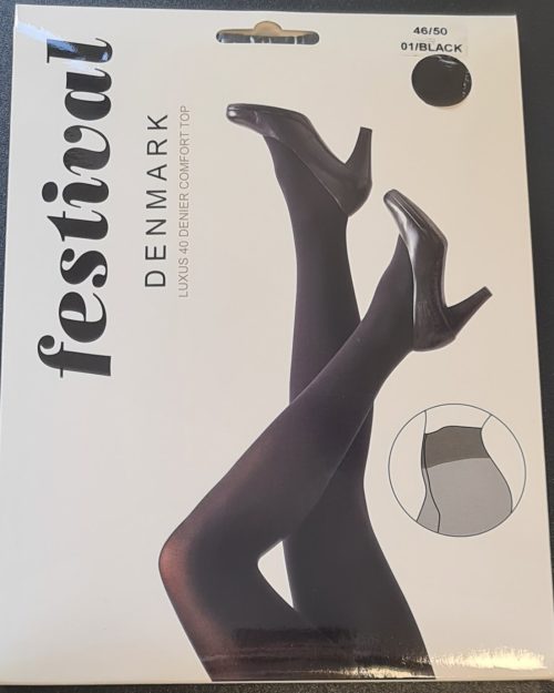 Alternative view of Festival Comfort Top multifiber strømpebukser luksus 40DEN sort Vejl.199,95