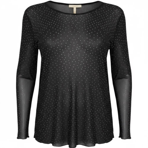 Cassiopeia Mesh bluse m/sten sort Vejl.300,-