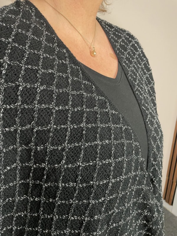 Vanting Strik Sjal Sort M/Sølv ONE SIZE Vejl. 299,95 - Billede 3