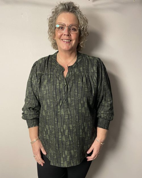 Vanting Langærmet Bluse 9700 Mørke Grøn M/Mønster BM: S:130 M:140 L:150 XL:160 Lg:70/80 Vejl.299,95