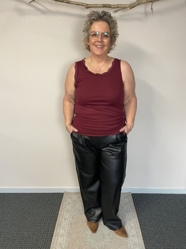 Cassiopeia Issane Top M/Blondekant Bordeaux Lg:80 Vejl.219,- - Billede 2