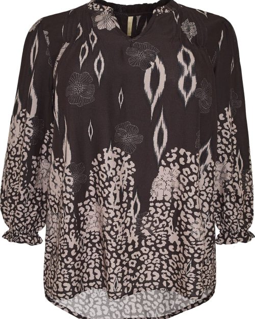 Cassiopeia Laurina Bluse Brun Combi BM: S:120 M:130 L:140 XL:150 Lg:75/80 Vejl.350,-