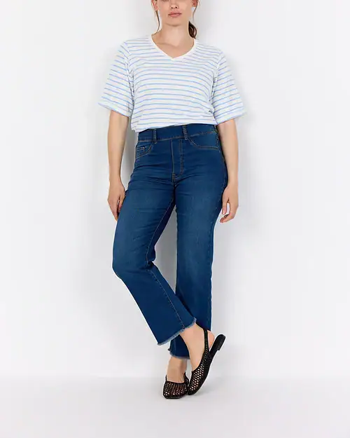 Wasabi Summer 5 Jeans M/Råkant Mørk Denim Skl:68 Vejl. 499,95 - Billede 2