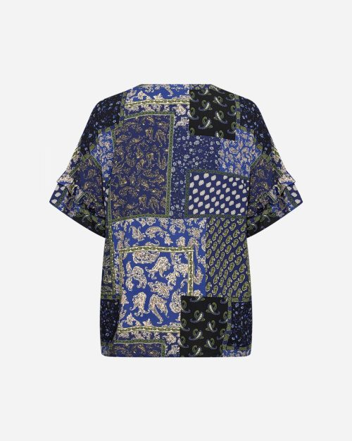 Alternative view of Wasabi Nea 1 Kortærmet Bluse M/Print Blå Combi BM: S:125 M:135 L:145 XL:155 Lg:75 Vejl. 349,95