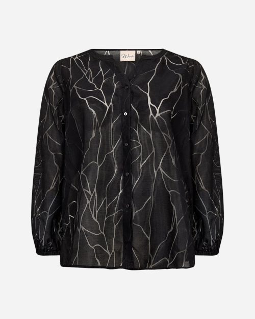 Wasabi Sanna 2 Skjorte Sort M/Mønster BM: S:125 M:135 L:145 XL:155 Lg:80 Vejl. 499,95