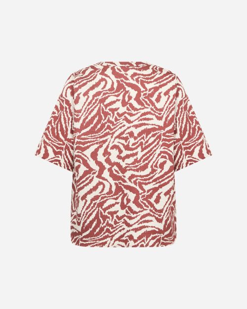 Alternative view of Wasabi Lianne 1 Kortærmet Bluse M/Print Rustrød/Creme BM: S:125 M:135 L:145 XL:155 Lg:75 Vejl. 499,95