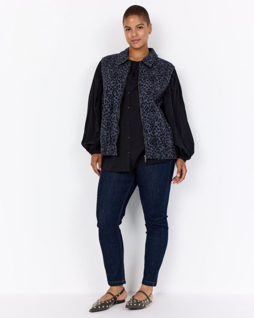 Alternative view of Wasabi Noelle 1 Denim Vest M/Lynlås Leopard Grå/Sort BM: S:130 M:140 L:150 XL:160 XXL:170 Lg:70 Vejl.599,95
