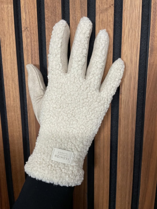 Qnuz Rubi Teddy Handske M/Touch Creme Vejl. 194,95