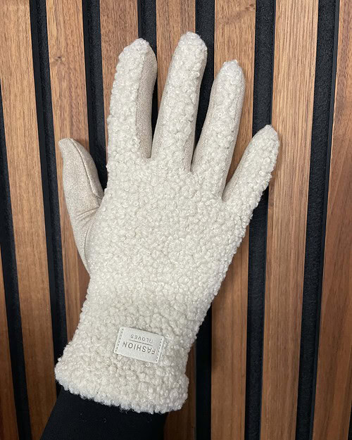 Qnuz Rubi Teddy Handske M/Touch Creme Vejl. 194,95