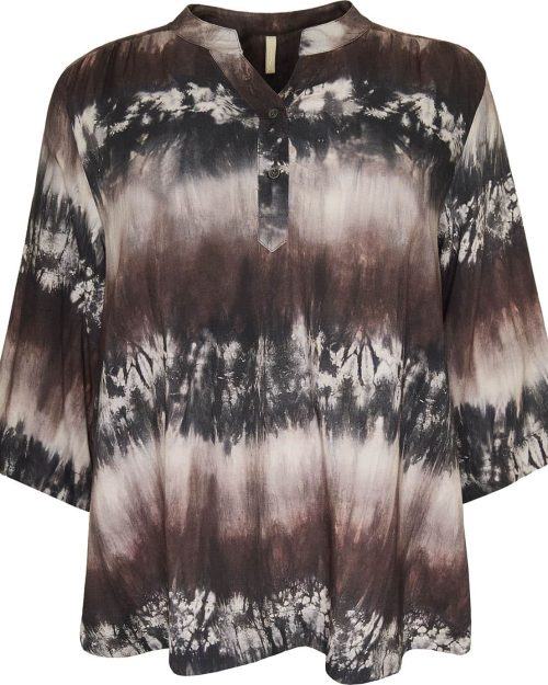Cassiopeia Jilana Bluse Brun Combi BM: S:125 M:135 L:145 XL:155 Lg:75/85 Vejl. 300,-