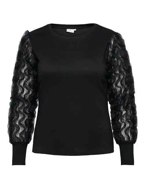 Only Amira Bluse M/Tyldetalje Sort BM: M:120 L:130 XL:140 Lg:70 Vejl.279,95