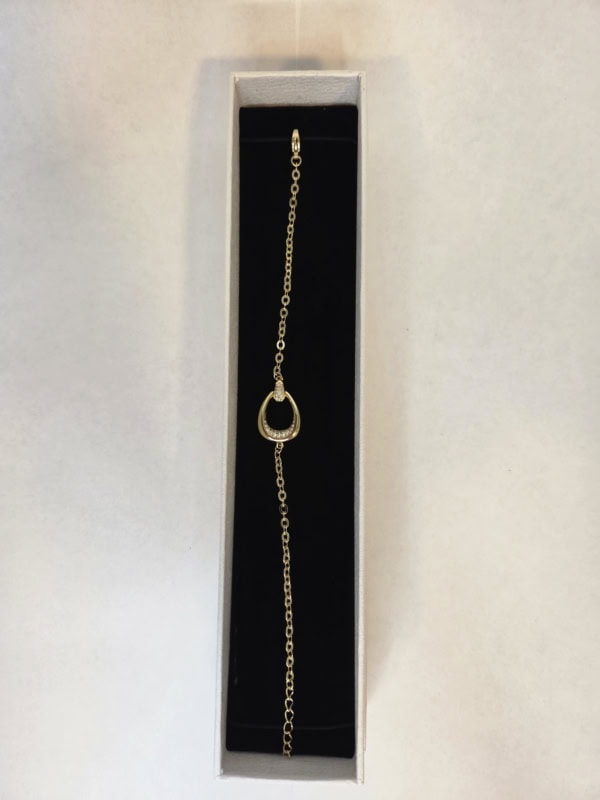 Vanting armbånd i forgyldt kirurgisk stål m/glitrende dråbe Vejl. 149,95
