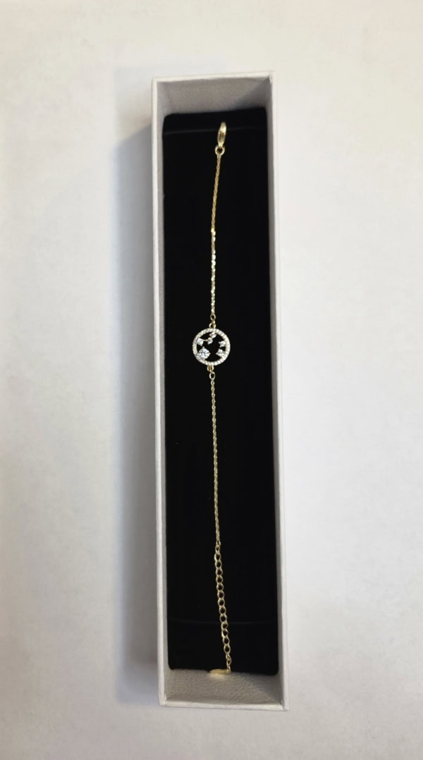 Vanting armbånd i forgyldt kirurgisk stål m/glitrende cirkel Vejl. 149,95