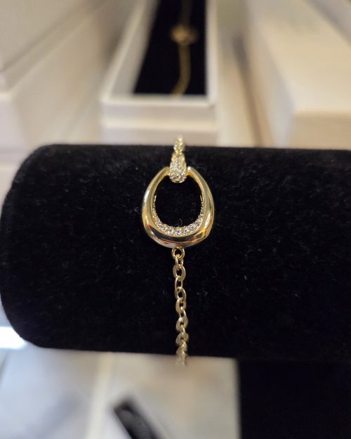 Alternative view of Vanting armbånd i forgyldt kirurgisk stål m/glitrende dråbe Vejl. 149,95