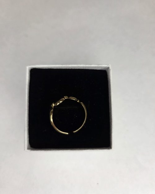 Alternative view of Vanting justerbar ring med små curver i forgyldt kirurgisk stål Vejl. 149,95