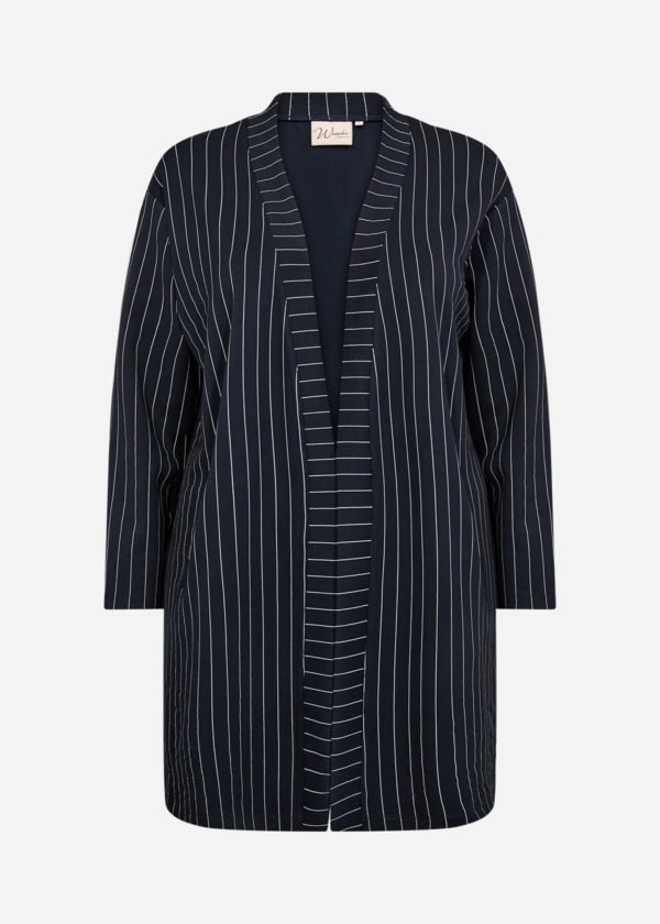 Wasabi Laena 2 Stribet Åben Cardigan Med Modal Navy/Creme BM: S:130 M:140 L:150 XL:160 Lg:95 Vejl. 399,95 - Billede 4