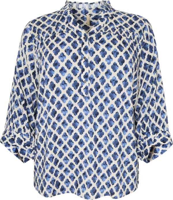 Cassiopeia Henella Bluse M/Print Blue Combi BM: S:130 M:140 L:150 XL:160 Lg:75 Vejl. 300,-