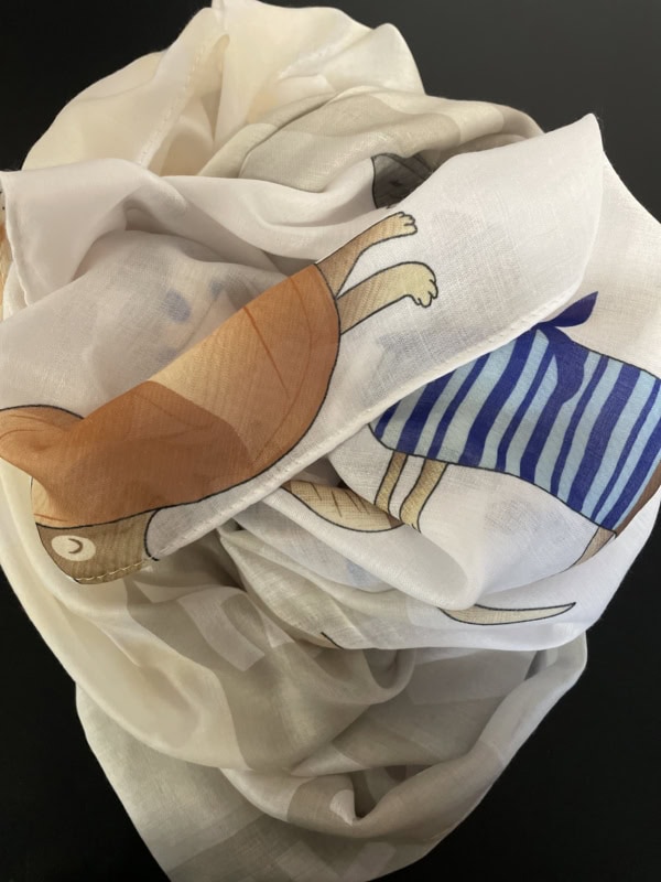 Vanting tørklæde beige m/hunde Vejl. 149,95 - Billede 3