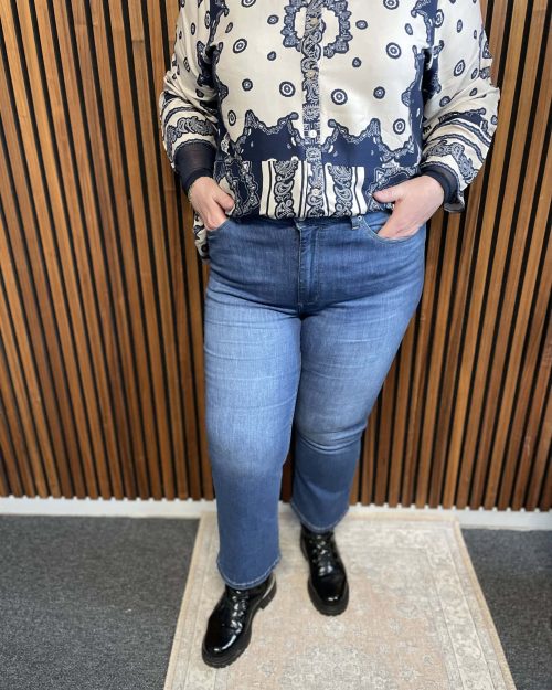 Alternative view of Only Kenya Cropped Ankle Flared Jeans Medium Blue Denim SKL:66 Vejl. 379,95