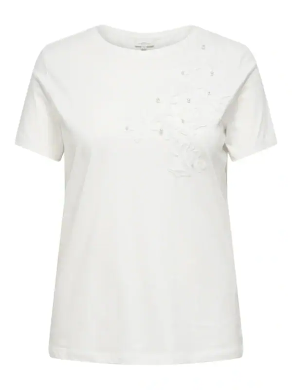 Only Danielle T-Shirt M/Broderi og perler Hvid BM: S:115 M:125 L:135 XL:145 Lg:70 Vejl.179,95 - Billede 6