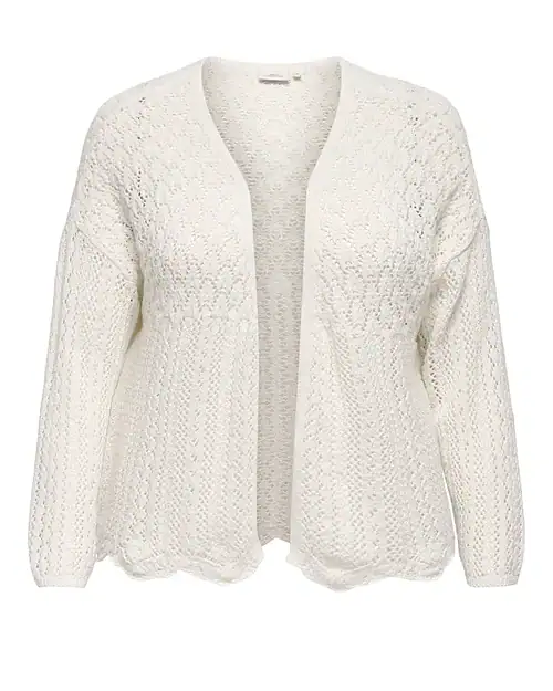 Only Nola 7/8 Strik Åben Cardigan Hvid BM: S:125 M:135 L:145 XL:155 LG:65 Vejl. 279,95
