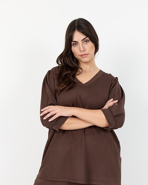 Wasabi Sabina 8 Brun Bluse M/Modal BM: 42:120 44:125 M:135 L:145 XL:155 Lg:75 Vejl.299,95