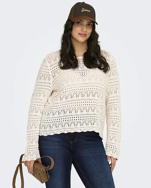Only Elke Strik Pullover Råhvid BM: S:120 M:130 L:140 XL:150 Lg:65 Vejl. 229,95