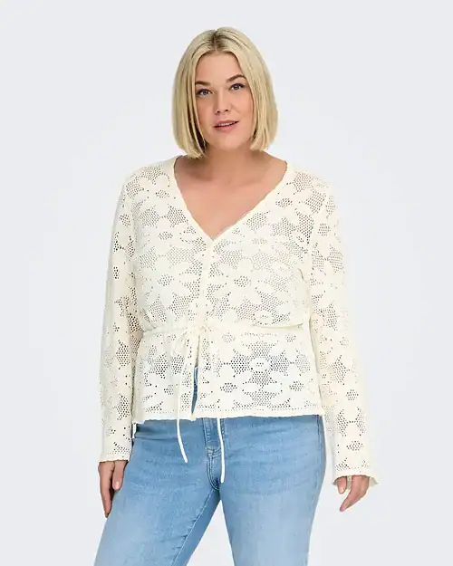 Only Isabella Strik Cardigan M/Bindebånd Råhvid BM: S:120 M:130 L:140 XL:150 Lg:75 Vejl. 259,95