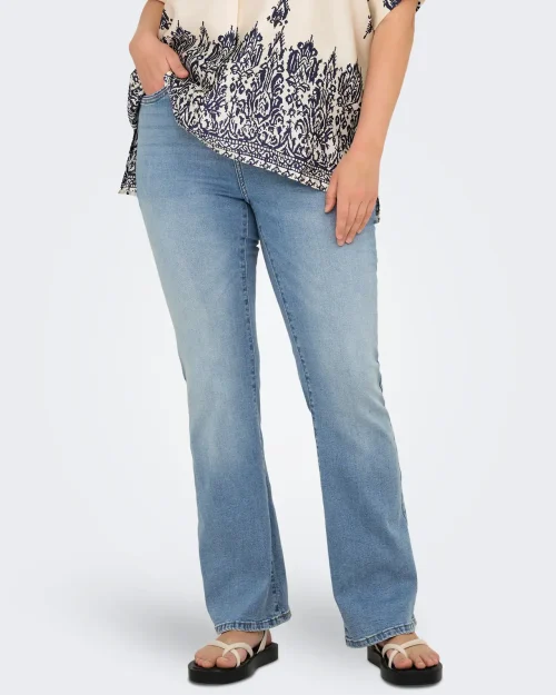 Only Sally Høj Talje Flared Fit Jeans Light Medium Blue Denim Skl. 78