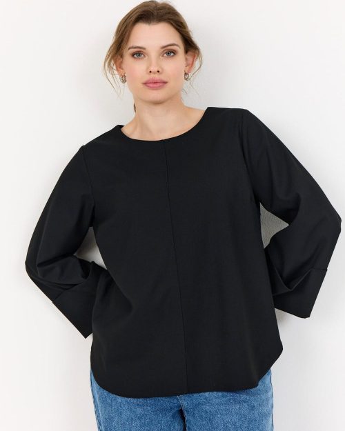 Wasabi Christina 1 Sort Bluse BM: 42:115 44:120 46/48:130 50/52:140 54/56:150 Lg:77 Vejl. 499,95
