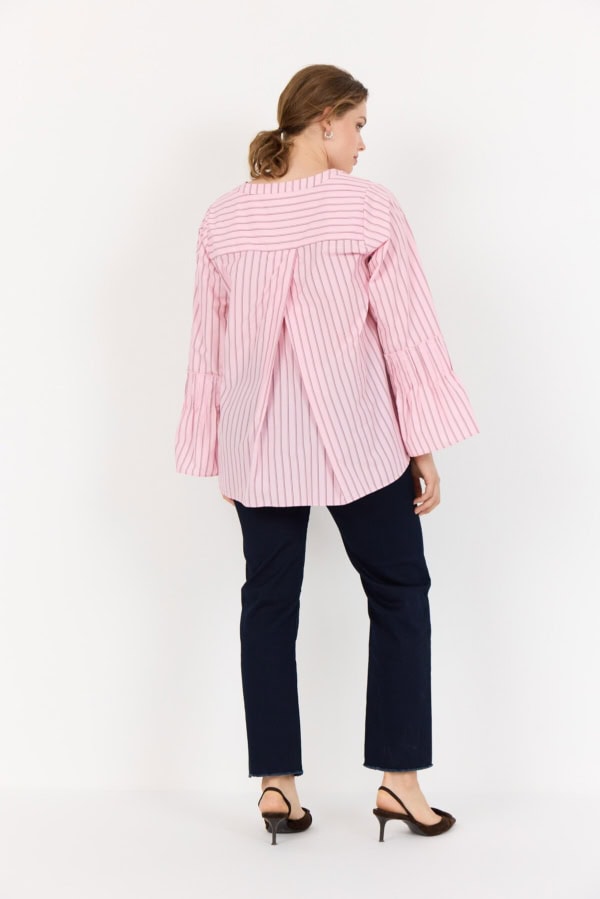 Wasabi Cristin 1 Stribet Bluse Lyserød/Brun BM: 40:110 42:120 44:130 46/48:140 50/52:150 54/56:160 Lg:75/85 Vejl. 499,95 - Billede 3