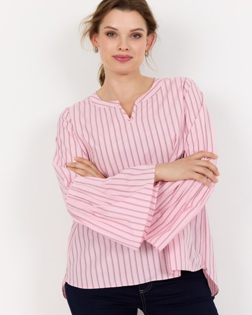 Wasabi Cristin 1 Stribet Bluse Lyserød/Brun BM: 40:110 42:120 44:130 46/48:140 50/52:150 54/56:160 Lg:75/85 Vejl. 499,95