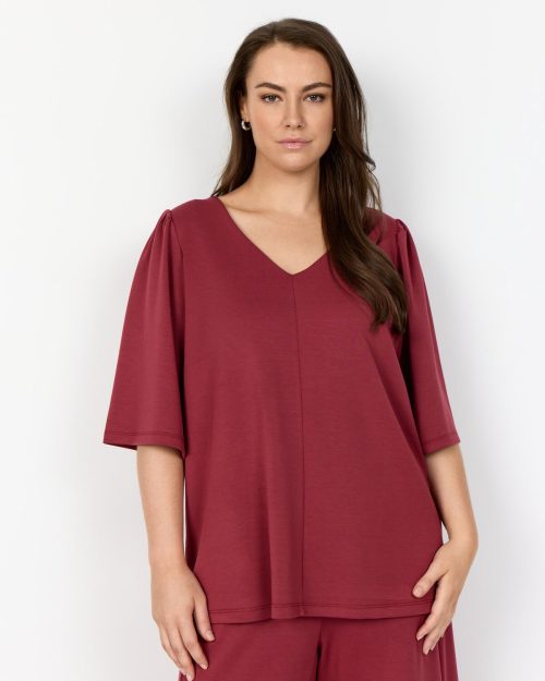 Wasabi Sabina 70 Kortærmet Bluse M/Modal Bordeaux BM: 44:120 46/48:130 50/52:140 LG:75 Vejl. 349,95